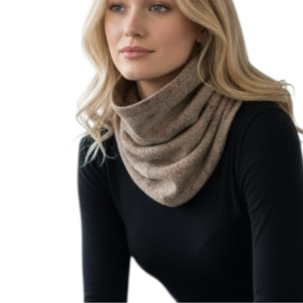 Fall Beige and Cranberry Triangle infinity Scarf Handmade